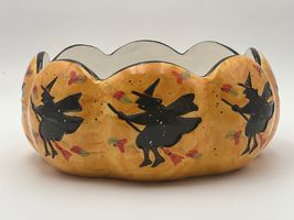 CERTIFIED INTERNATIONAL Susan Winget Halloween Witch Ceramic Large Candy... - £28.03 GBP