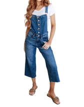 Judy Blue high rise crop wide leg denim overalls Dark Wash - $61.00