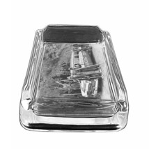 Vintage Skiing D39 Glass Square Ashtray 4&quot; x 3&quot; Smoking Cigarettes Winter Skiers - £39.07 GBP