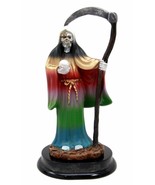 5&quot;H Rainbow Robe Santa Muerte Holy Death Grim Reaper Skeleton Figurine W... - £15.72 GBP