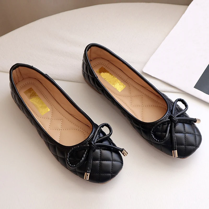 Ballerinas Women Ballet Flats Shoes Woman Spring Summer 2024 Pu Leather Low Flat - $68.65