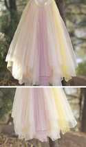 Tiered Tulle Skirt Outfit Pink Yellow Ballerina Skirts Tulle Tutu Skirt Custom image 7
