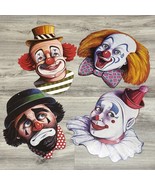 Vintage Beistle Die Cut Clown Faces Set Fun House Scary Halloween Circus... - $57.58
