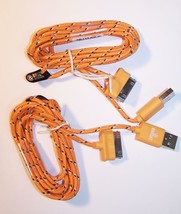 2 Orange Rd Cloth IPHONE4 i-IPAD Charger Phone Cord &amp; 1 Usb Rechargable Lighter - $4.70