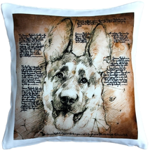 German Shepherd Dog Pillow 17x17, Complete with Pillow Insert - £41.33 GBP