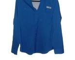 Columbia PFG Shirt Men L Blue Long Sleeve Fishing Vented Hiking Button O... - $25.00