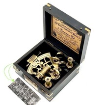 Vintage Marine Astrolabe Ship&#39;s Instruments with Wooden Box Brass Ship Sextant - £80.41 GBP