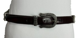 Brighton Womens Brown Leather Belt Size Medium Silver Tone Buckle Horse Bit - $18.81
