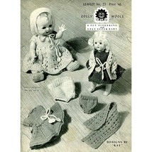 Vintage Doll Knitting Pattern Designs by Kay Leaflet #23 Outfits 6-16&quot; Wool PDF - £1.63 GBP