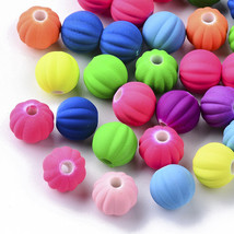 50 Rubberized Acrylic Beads 8mm Assorted Lot Rubber Bulk Jewelry Supplies Mix - £4.29 GBP