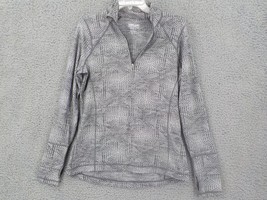 Kirkland Signature Womens Jacket Sz M Gray Faux Snakeskin 1/2 Zip Athleisure - £15.88 GBP