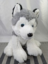 Aurora Husky Wolf Plush 13 Inch Gray White Stuffed Animal Toy - £15.84 GBP