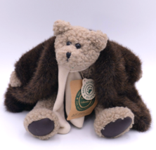 Boyds Bear Teddy Skiddo  Long Faux Fur Coat and Scarf Jointed 9.5&quot; 1990 Vintage - £11.43 GBP