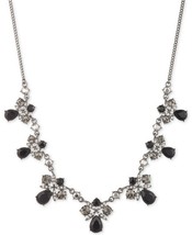 Givenchy Black and Silver Crystal Frontal Statement Necklace 16&quot; + 3&quot; Extender - £30.36 GBP