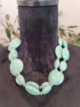 Women Fashion Turquoise Gemstone Statement Beaded Necklace Jewelry Lobster Clasp - £21.89 GBP