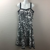 Madison Leigh Womens Black White Paisley Floral Summer Tan Dress Size 14 - $34.99
