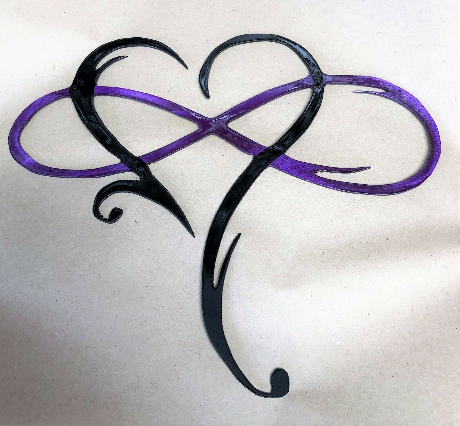 Primary image for Infinity Heart - Metal Wall Art - Purple & Black 10 3/4" x 12 1/4"