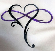 Infinity Heart - Metal Wall Art - Purple &amp; Black 10 3/4&quot; x 12 1/4&quot; - £24.00 GBP