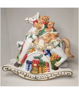 Musial Rocking Horse BEALS PALAIS ROYAL STAGE CHRISTMAS BEARS LARGE PORC... - $49.48
