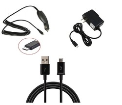 Car + 2 Amp Wall Home Charger+Micro Usb Cable For Motorola Moto E4, E4 Plus - £12.57 GBP