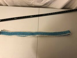 Nylon braided Men Women Belt White and Blue 48in Handmade No Buckle - $22.18 CAD