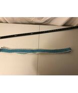 Nylon braided Men Women Belt White and Blue 48in Handmade No Buckle - $22.18 CAD