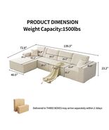 No Assembly Beige Cloud Modular Sectional Sofa w/ Ottoman - $13,651.54 MXN