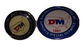 Dial America Marketing Special Olympics Lapel Pin &amp; Button Set Of 2 1987 Vintage - £7.49 GBP