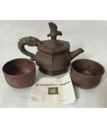 Vintage Chinese Yixing Pottery Zhisha Purple Clay Teapot Dragon Handle E... - $89.14 CAD