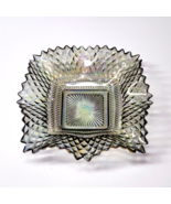 INDIANA GLASS 7&quot; Candy Nut Dish DIAMOND POINT Smoke IRIDESCENT Carnival ... - £8.14 GBP