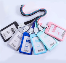 Waterproof ID Badge Holder Hard Plastic Card Case Slim Lanyard Protector - £4.33 GBP