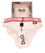 DOLCE &amp; GABBANA Junior Underwear RED Logo D&amp;G Baby GIRLS White ( XS ) - $814.70 MXN