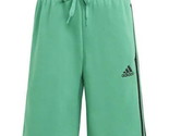 adidas Men&#39;s 3-Stripes 10&quot; Fleece Shorts - Court Green-Large - $21.99