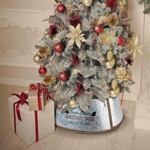 Christmas Tree Collar Tree Skirt Country Farm Farmhouse Metal Holiday Home Decor - £31.44 GBP