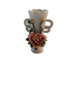 Miniture Floral Capodimonte Vase China 4.5 In Does Not Sit Flat Little W... - £11.20 GBP