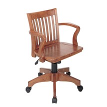 Office Star Deluxe Bankers Desk Chair with Seat, Fruit Wood - £226.20 GBP