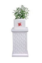Tulsi Basil Planter Gardening Worship With Carving Outdoor patio 37Inch - £584.96 GBP
