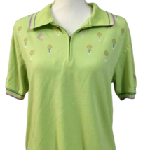 Coral Bay Womens Golf Polo Shirt Size M Active Athleisure Top Green Embroidered - $20.73