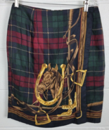 Vtg Brooks Brothers Womens Equestrian Horse Plaid Tartan Wrap Skirt Rayo... - £36.99 GBP