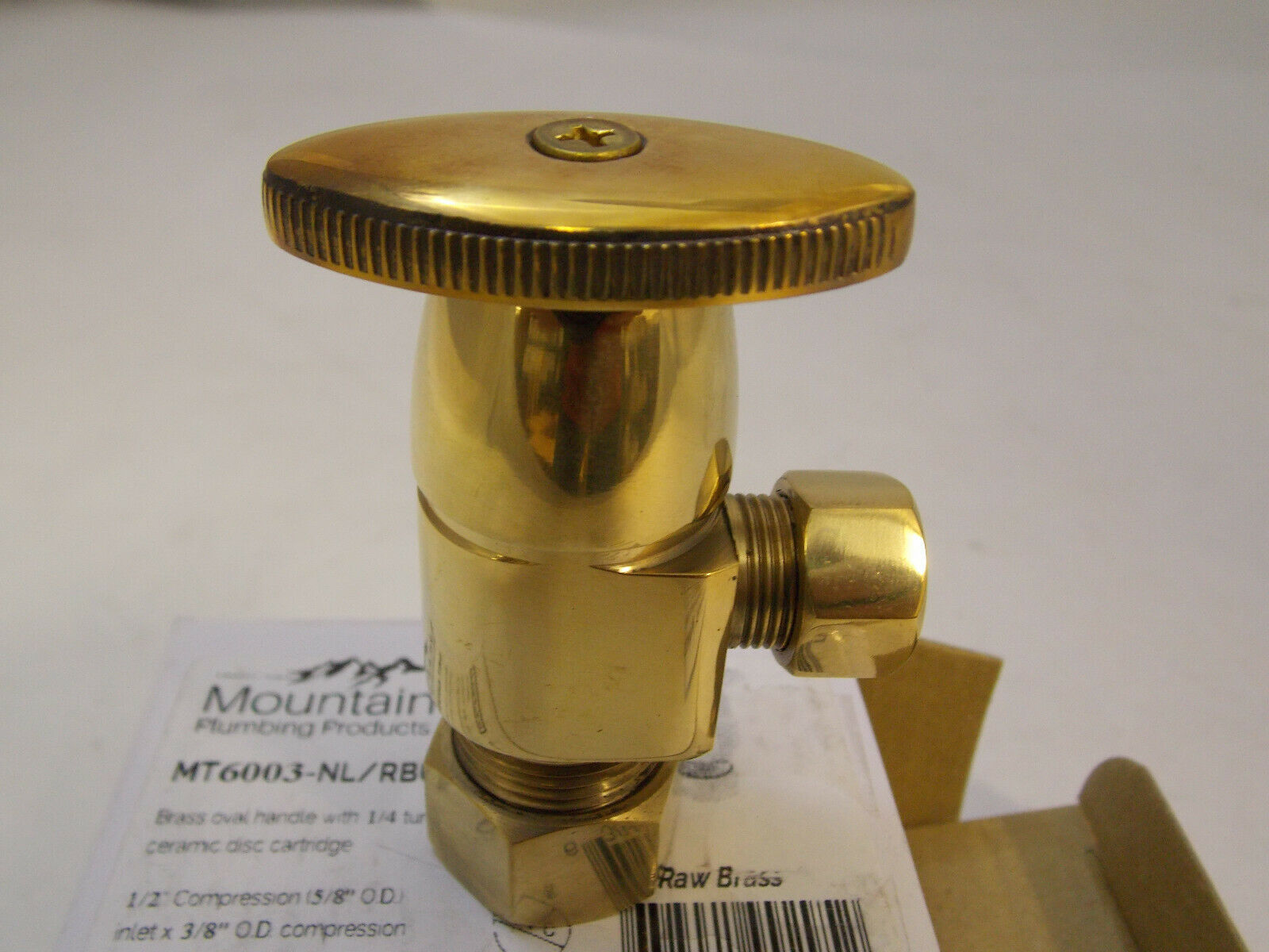 Primary image for Mountain Plumbing MT6003-NL/RBUN Oval Handle Angle Valve - Raw Brass