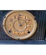 Antique Decorative Black Painted Metal Mantle Shelf Clock With Keys - £136.27 GBP