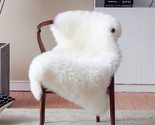 White Faux Fur Chair Seat Covers, Fluffy Shag Sheepskin Bedside Rugs Thr... - $31.99