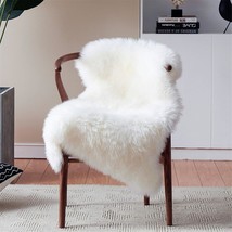 White Faux Fur Chair Seat Covers, Fluffy Shag Sheepskin Bedside Rugs Thr... - $31.99