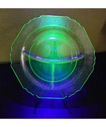 Hazel Atlas Florentine No 1 Pattern Uranium Glass Grill Plate Circa 1932-35 - €25,09 EUR