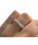 3.60Ct Round CZ 925 Sterling Silver Full Eternity Wedding Engagement Ban... - $2,189.35 MXN