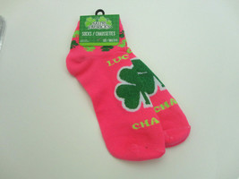 St Patrick Lucky Charm Socks Size 9 to 11 Clover Pink Green Irish NEW - £3.90 GBP