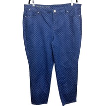 Talbots Polka Dot Jeans Blue Size 18WP Petite Denim Slim Cropped Ankle Stretch  - £18.73 GBP