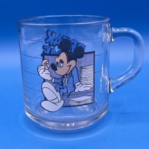 VTG Disney Mickey Mouse “Break Time” Mug Anchor Hocking USA Glass Coffee Cup - $9.39