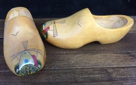 Vtg Wooden Shoes Clogs Windmill Holland Dutch Netherlands 26 cm - £31.81 GBP