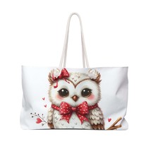Personalised/Non-Personalised Weekender Bag, Owl, Weekender Bag, Beach Bag, Book - £38.50 GBP